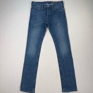 AllSaints Valensi Cigarette Jeans Men's 30x31‎ Blue Distressed Skinny Button Fly